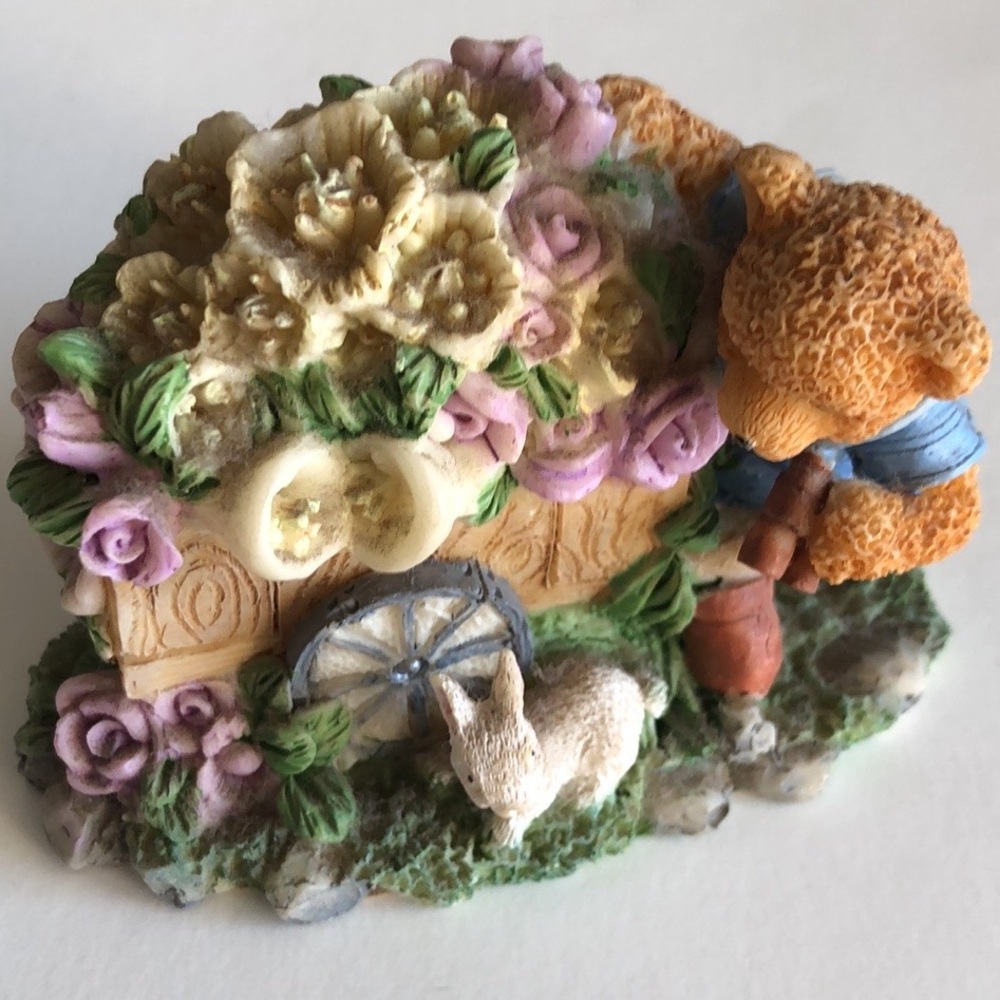 Happy Spring Flower Garden Teddy Bear Figurine - Picture 15 of 16